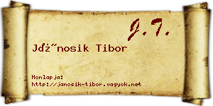 Jánosik Tibor névjegykártya